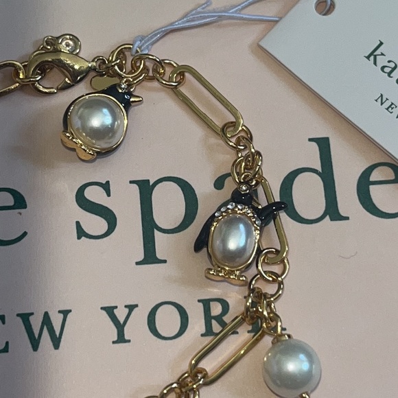 ♠️kate spade Arctic Friends Penguin Charm Bracelet, NWT - Picture 7 of 11